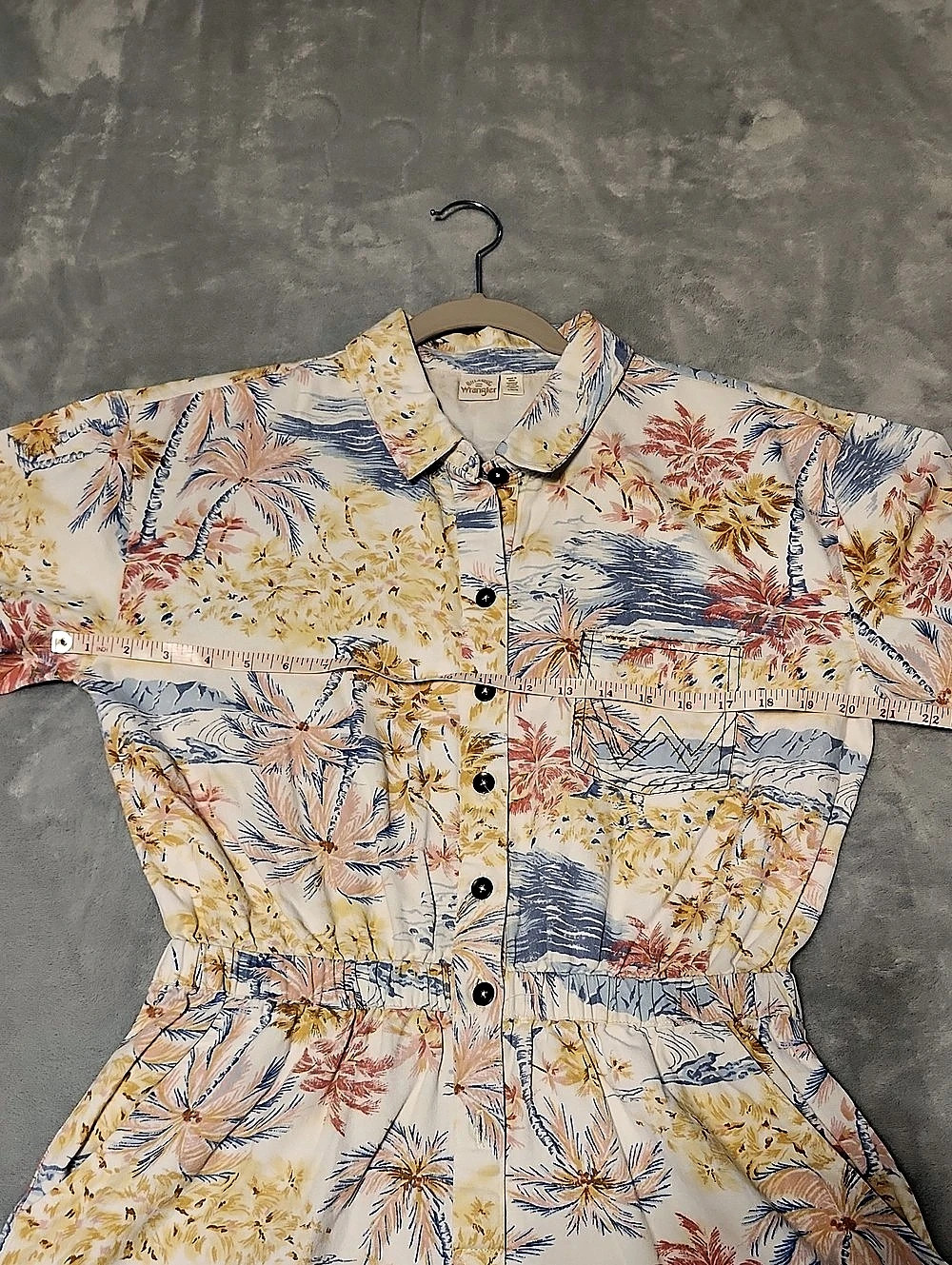 Wrangler Floral Button Front Romper Size Large